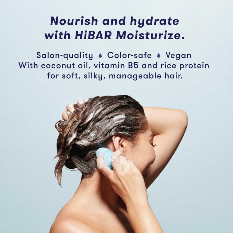 HIBAR - Moisturize Shampoo Bar - For Dry, Frizzy Hair - Deeply Nourishing & Hydrating - With Coconut Oil & Vitamin B5 - Plastic-Free - Soap, Paraben & Sulfate-Free - Color Safe & Vegan -1 Solid Bar - Image 2